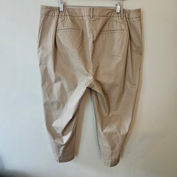 Talbot's Women's Perfect Skimmer Pants, Size 18W Khaki Stretch Cotton Crop - Picture 3 of 8